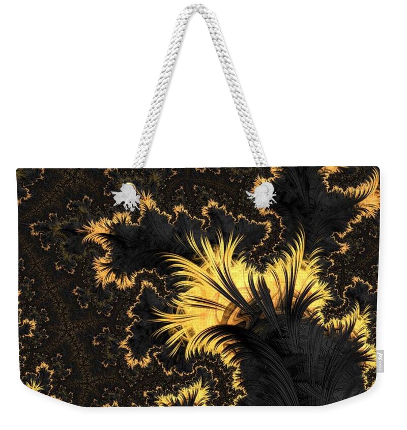 Fractal Weekender Tote Bag featuring the digital art Transformation #2 by Mary Ann Benoit