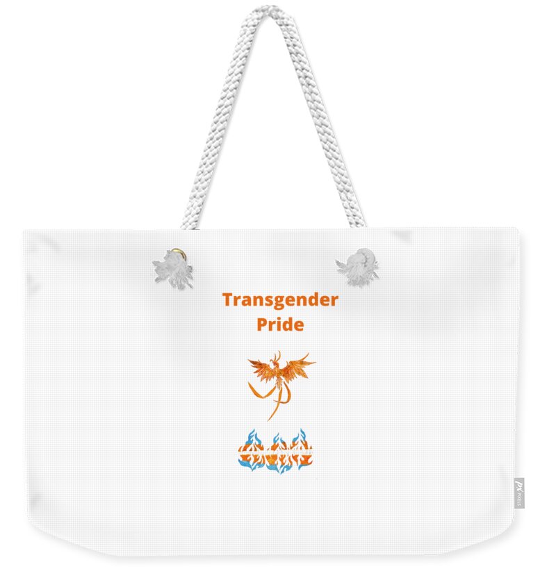 Transgender Pride Weekender Tote Bag featuring the drawing Transgender Pride - Phoenix by Branwen Drew