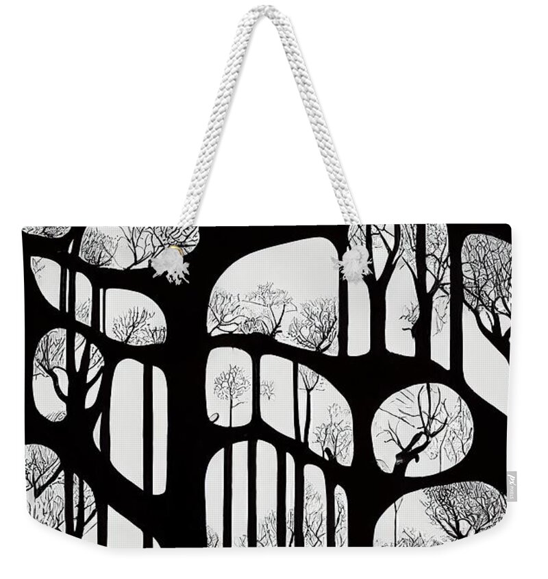 Trees Weekender Tote Bag featuring the digital art Trees by Nickleen Mosher