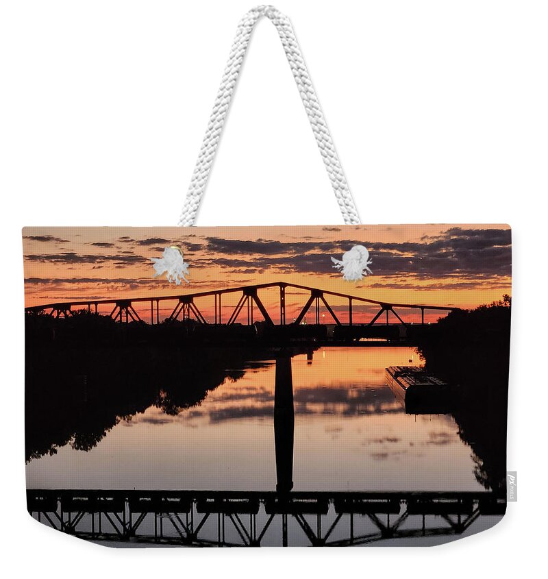 Trestle Weekender Tote Bag featuring the photograph Trestle Over the Black Warrior River by Jeremy Butler