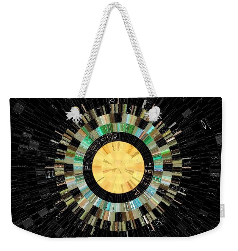 Sun Weekender Tote Bag featuring the digital art Triangle Sun Wave by David Manlove