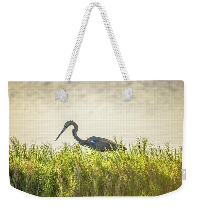 Tricolored Weekender Tote Bag featuring the photograph Tricolored and Saltgrass by Christopher Rice