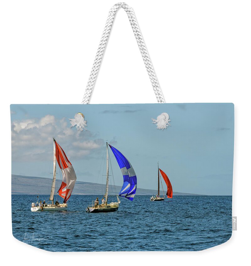 Hawaii Weekender Tote Bag featuring the photograph Trio Sailing on the Breeze by Jim Thompson