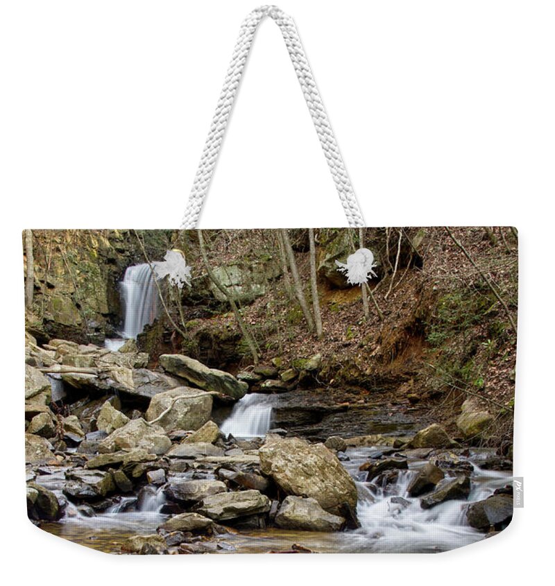 Triple Falls Weekender Tote Bag featuring the photograph Triple Falls On Bruce Creek 20 by Phil Perkins