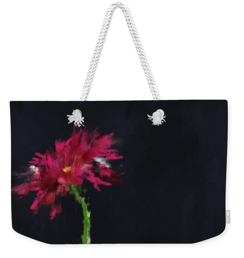 Flower Weekender Tote Bag featuring the painting Triumphant Flower 3- Art by Linda Woods by Linda Woods