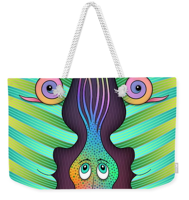 Just Another Pretty Face Weekender Tote Bag featuring the digital art Trolling For Compliments by Becky Titus