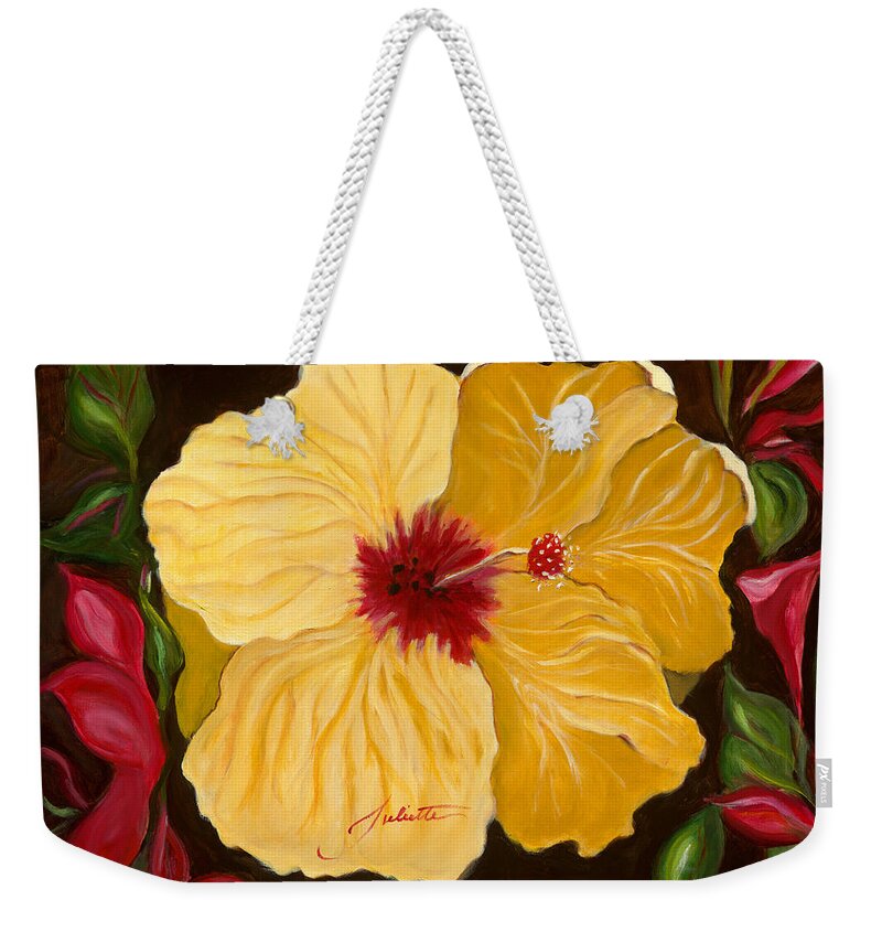 Hawaii Weekender Tote Bag featuring the painting Tropical Dancer by Juliette Becker