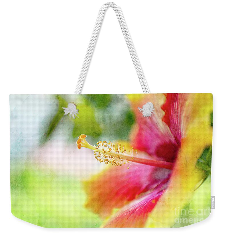 Hibiscus Weekender Tote Bag featuring the photograph Tropical Hibiscus by Amy Dundon