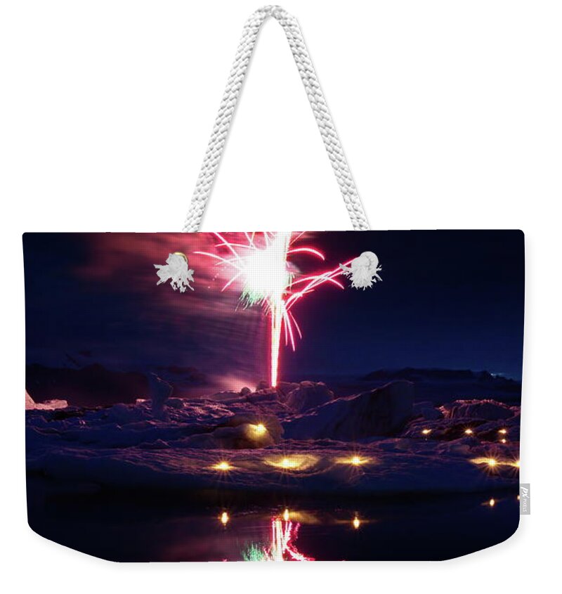 Fireworks Weekender Tote Bag featuring the photograph Tropical ice by Christopher Mathews