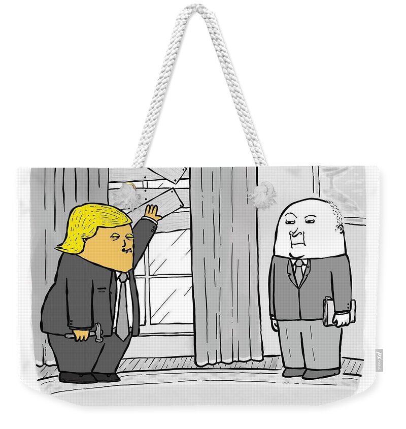 Cartoon Weekender Tote Bag featuring the photograph Trump in the Zone by Test