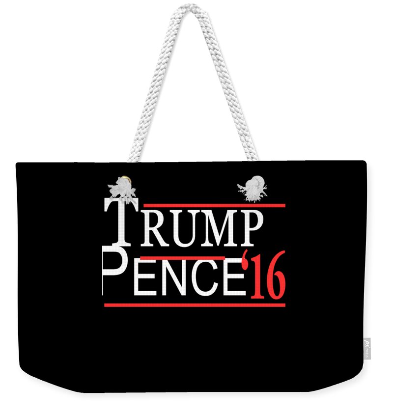 Funny Weekender Tote Bag featuring the digital art Trump Pence by Flippin Sweet Gear