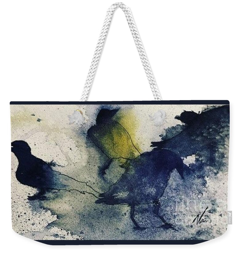 Crows Truth Reconciliation Weekender Tote Bag featuring the painting Truth and Reconcilation by Nina Jatania