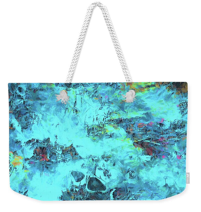 Abstract Weekender Tote Bag featuring the digital art Tsunami by Matt Cegelis