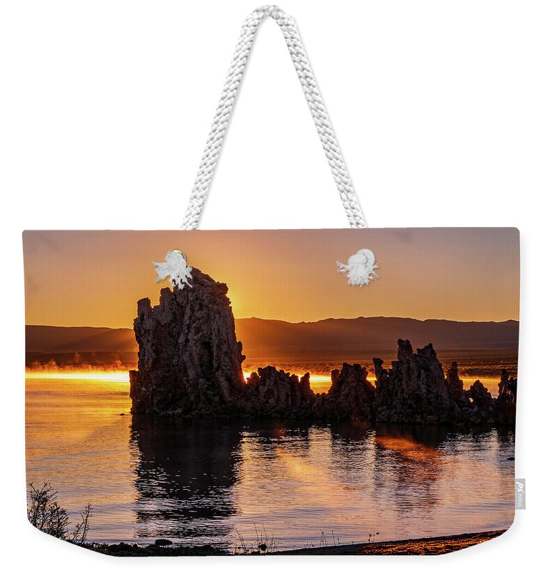 Mono Lake Weekender Tote Bag featuring the photograph Tufa Sunrise by Ryan Huebel