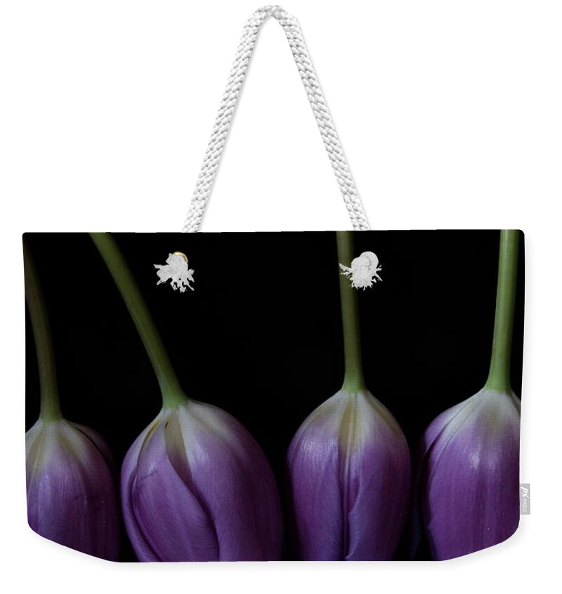 Floral Weekender Tote Bag featuring the photograph Tulip 1116 2V by Julie Powell