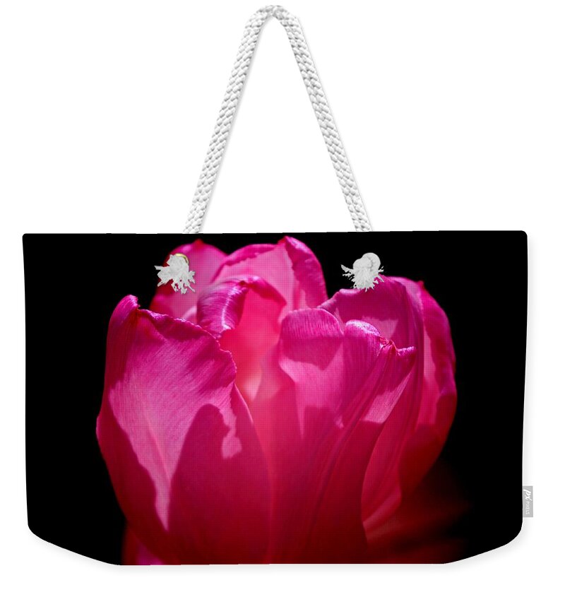 Whispers Of The Heart! Weekender Tote Bag featuring the photograph Tulip beauty by Bess Carter