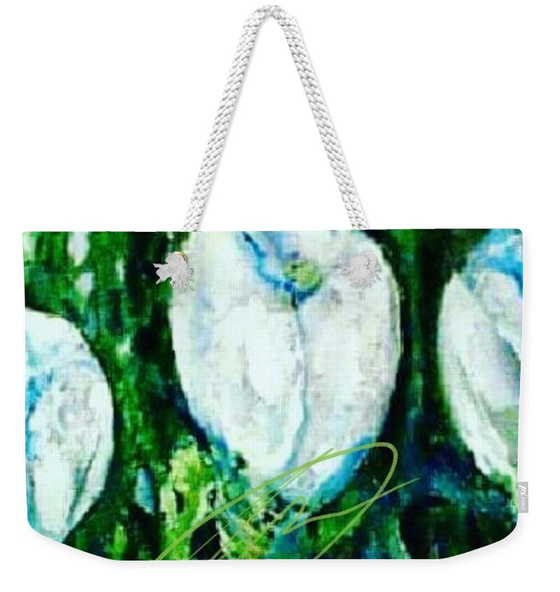 Tulips Weekender Tote Bag featuring the painting Tulips by Julie TuckerDemps