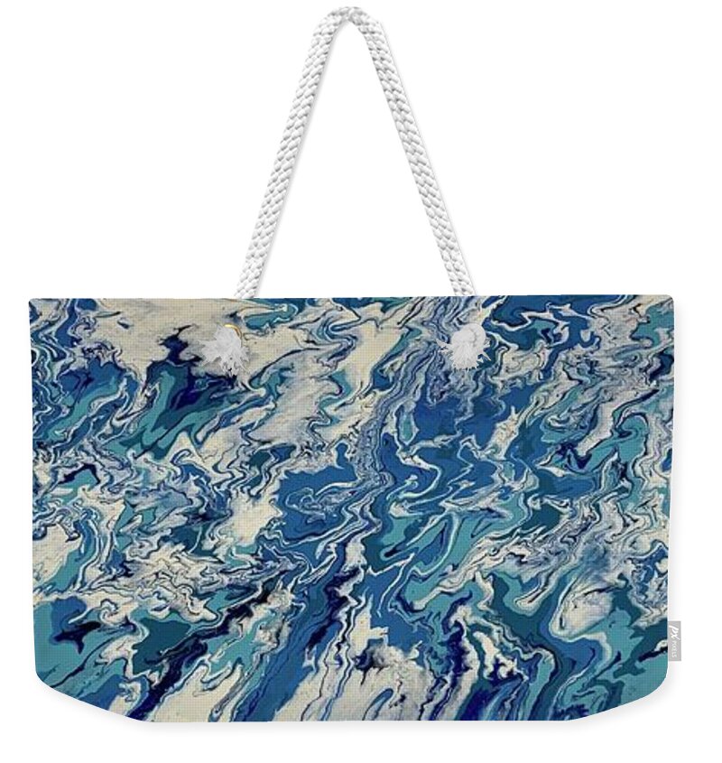 Ocean Weekender Tote Bag featuring the painting Tumultuous Seas by Valerie Valentine