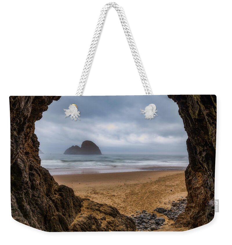 Tunnel Weekender Tote Bag featuring the photograph Tunnel View - Oceanside Oregon by Darren White
