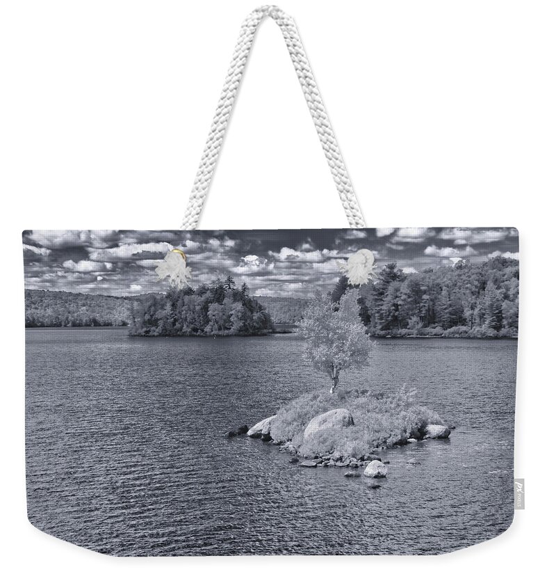Tupper Lake Weekender Tote Bag featuring the photograph Tupper Lake In IR by Guy Whiteley