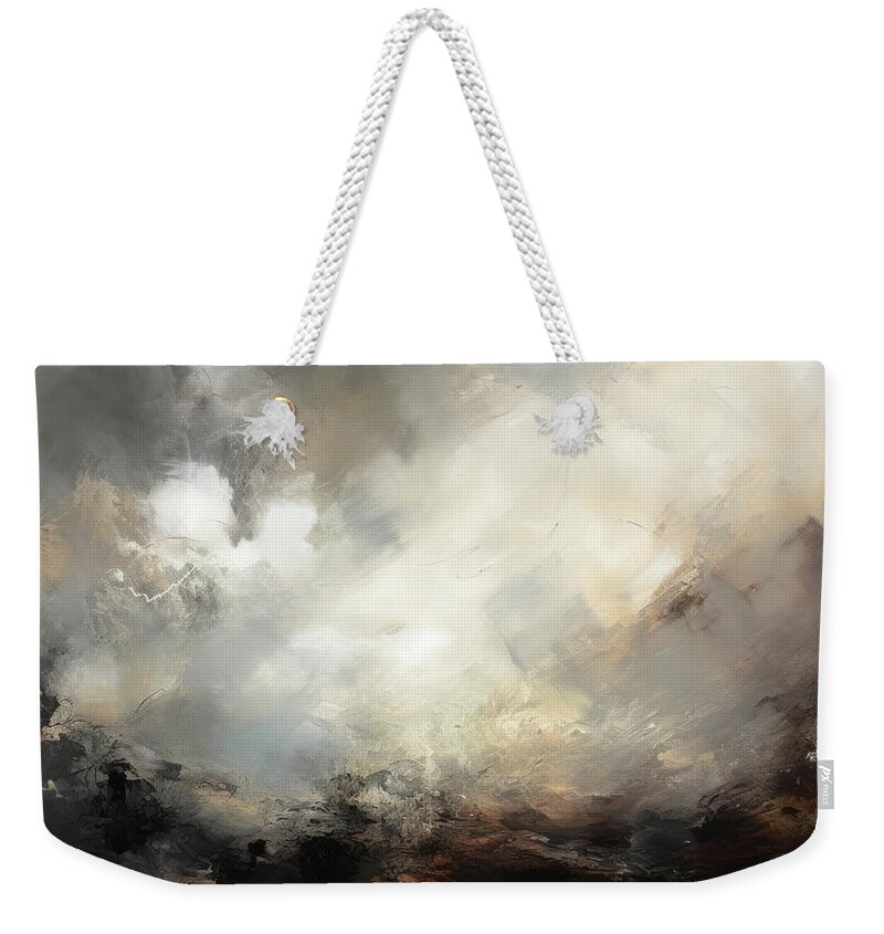 Dreamscapes Weekender Tote Bag featuring the painting Turbulence 4 Atmospheric Abstract Painting by Jai Johnson