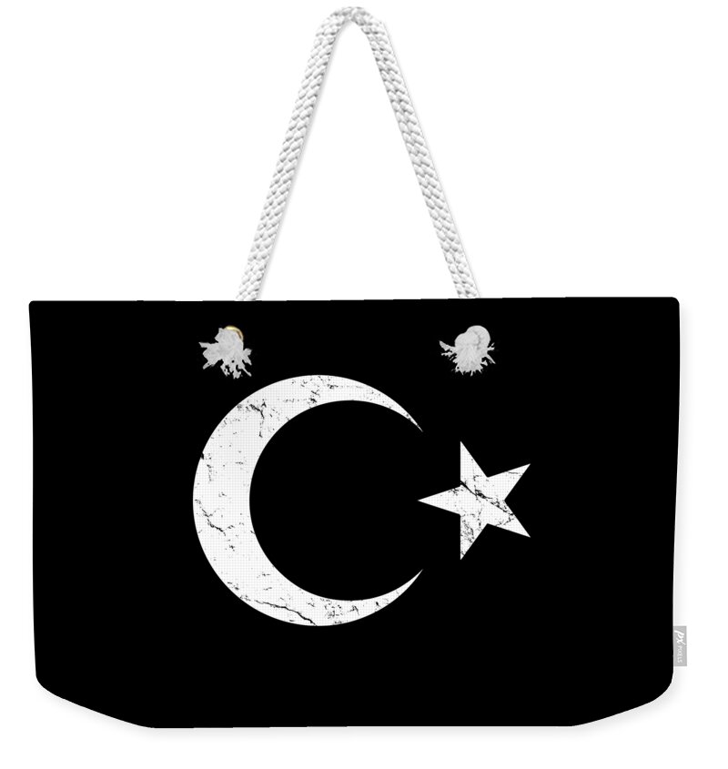 Funny Weekender Tote Bag featuring the digital art Turkey Flag by Flippin Sweet Gear