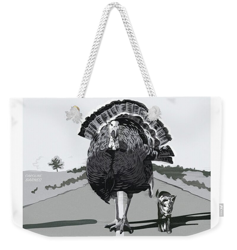 Brookline Weekender Tote Bag featuring the digital art Turkey Road by Caroline Barnes