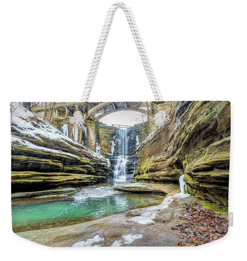 Illinois Weekender Tote Bag featuring the photograph Turquoise Gorge by Todd Reese