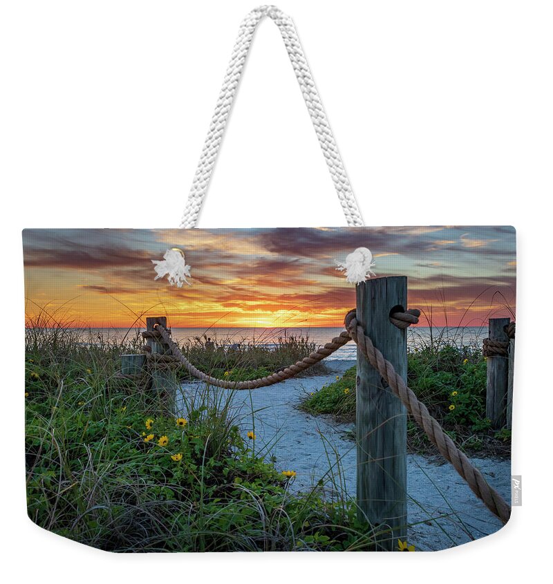 Turtle Beach Weekender Tote Bag featuring the photograph Turtle Beach Sunset by Michael Smith