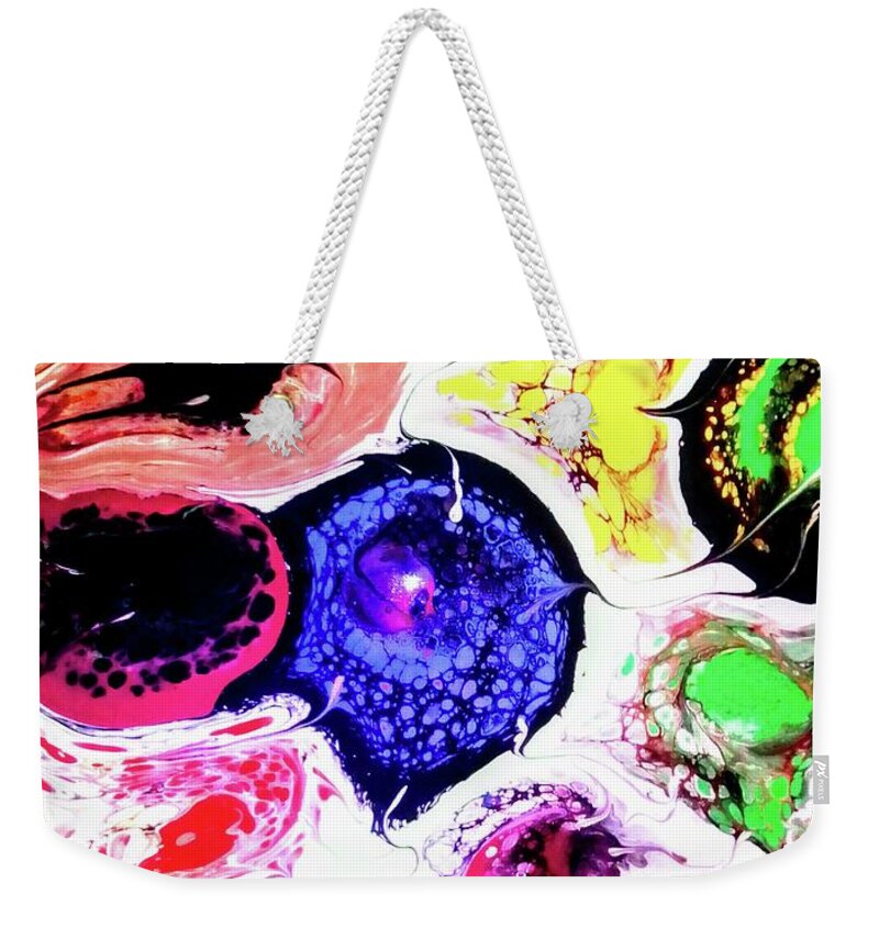 Colres Weekender Tote Bag featuring the painting Turtle Shell by Anna Adams