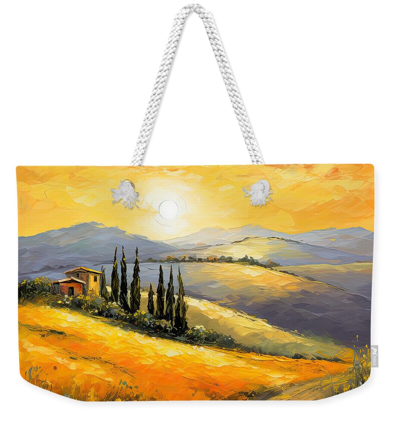 Tuscany Weekender Tote Bag featuring the painting Tuscan Art Paintings by Lourry Legarde