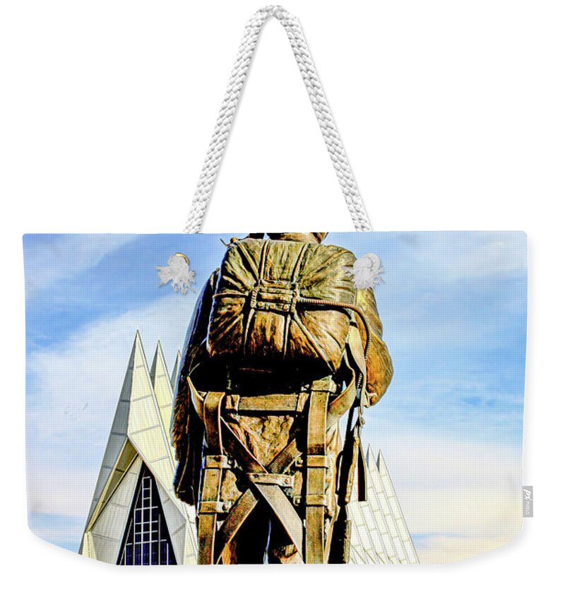 Usaf Academy Weekender Tote Bag featuring the photograph Tuskegee Airmen Memorial USAF Academy by Tommy Anderson