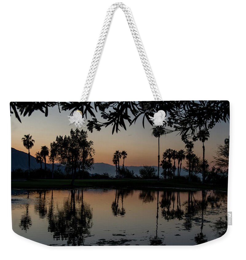 Twilight at Ironwood CC Pond, Palm Desert, California Weekender Tote Bag by  Bonnie Colgan - Fine Art America