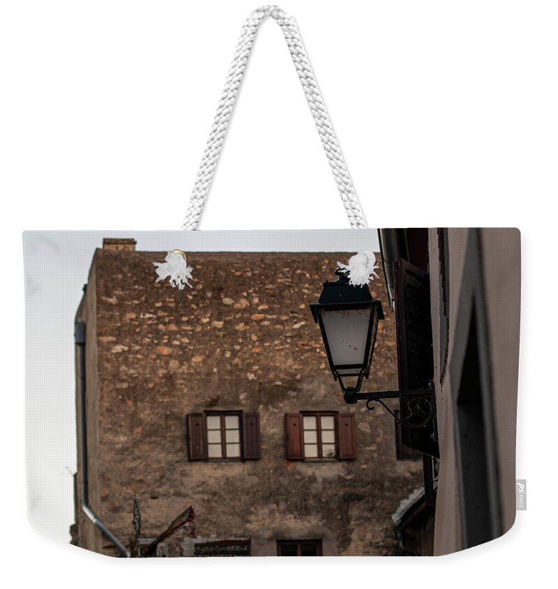  Weekender Tote Bag featuring the photograph Twilight Durnstein. Kremser Tor by Jenny Rainbow