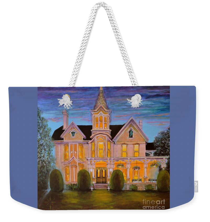 House Weekender Tote Bag featuring the painting Twilight in Troy by Jodie Marie Anne Richardson Traugott     aka jm-ART