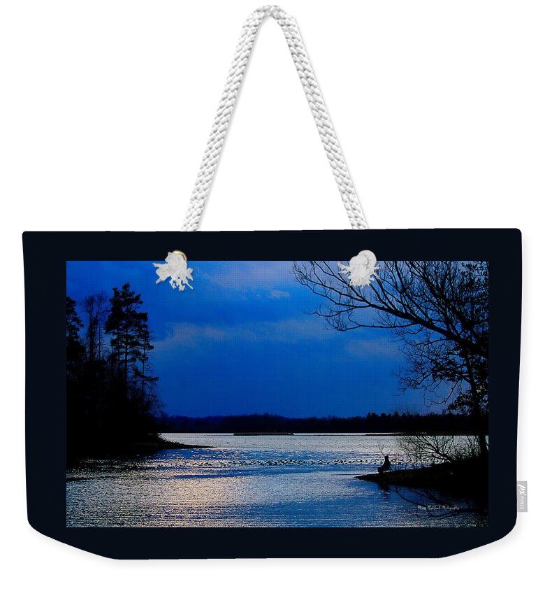 Landscape Weekender Tote Bag featuring the photograph Twilight Time Fisherman by Mary Walchuck