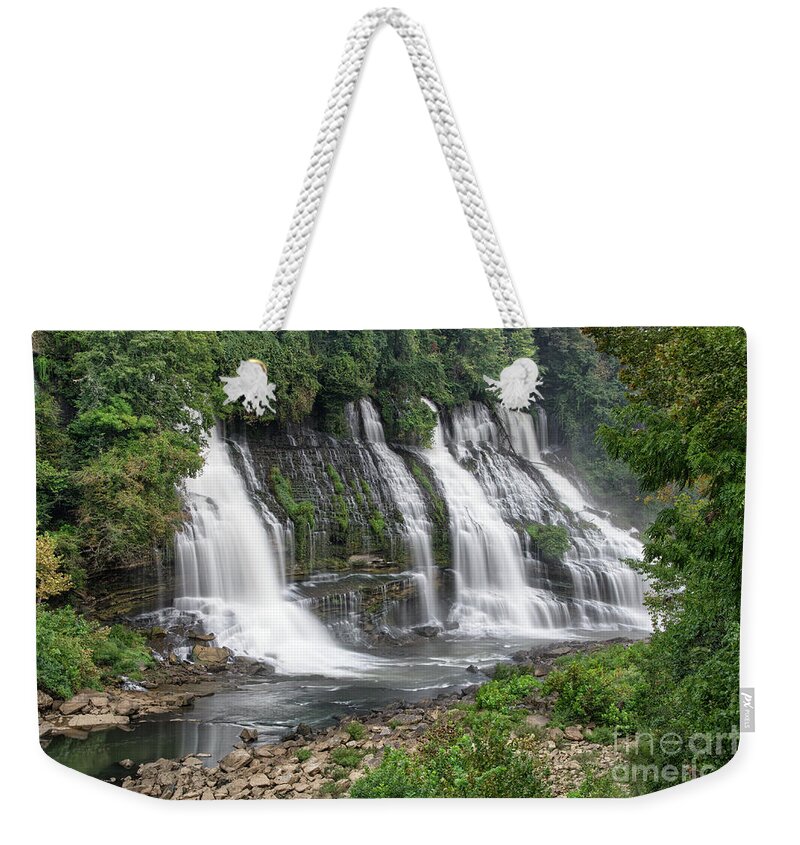 Twin Falls Weekender Tote Bag featuring the photograph Twin Falls 14 by Phil Perkins