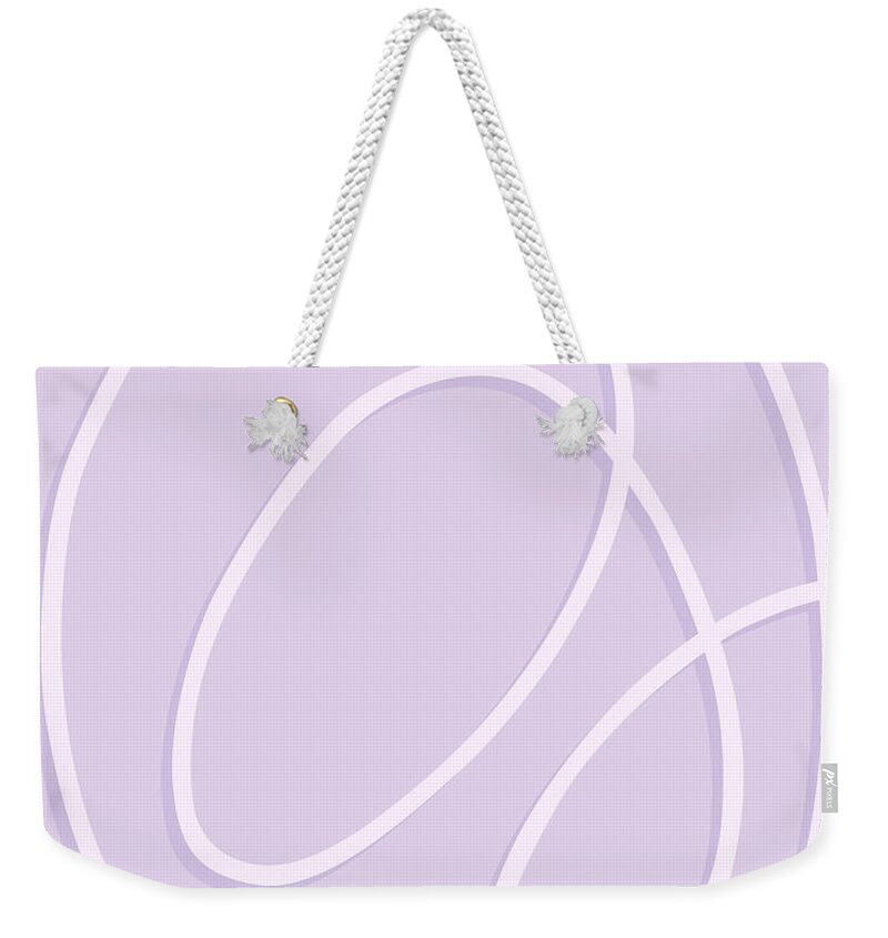 Nikita Coulombe Weekender Tote Bag featuring the painting Twin Soul 1 in lavender by Nikita Coulombe