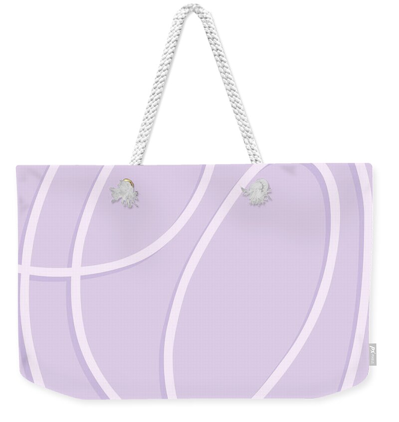 Nikita Coulombe Weekender Tote Bag featuring the painting Twin Soul 2 in lavender by Nikita Coulombe