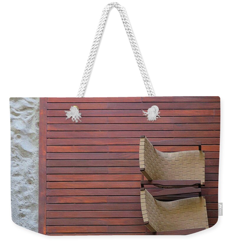 Sand Weekender Tote Bag featuring the photograph Two Chairs by Diana Rajala