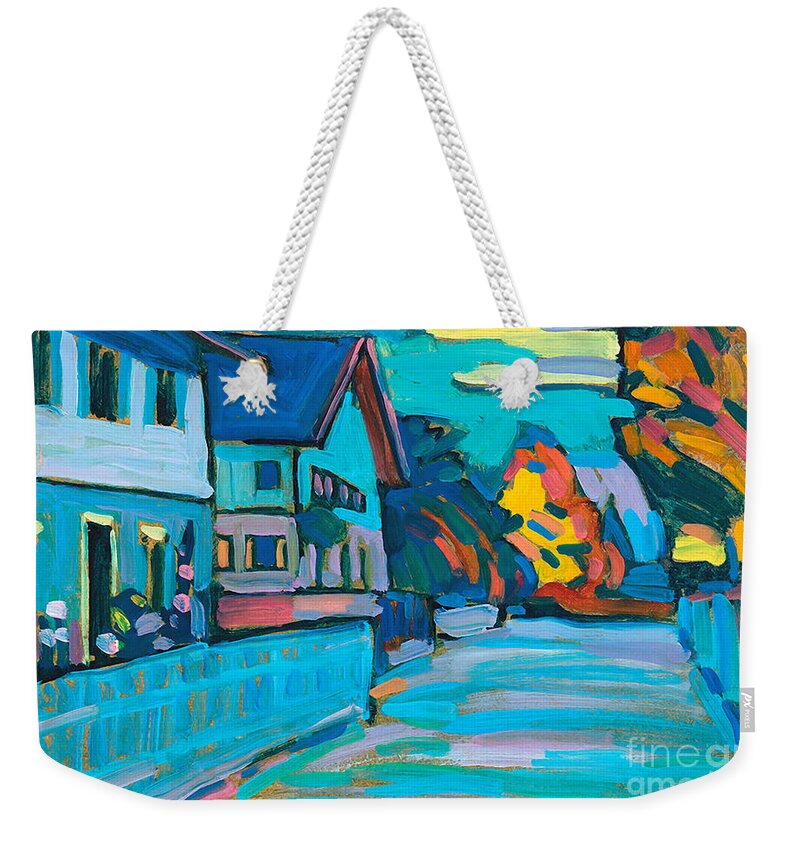 Murnau Weekender Tote Bag featuring the painting Two Houses in Murnau 1908 by Wassily Kandinsky