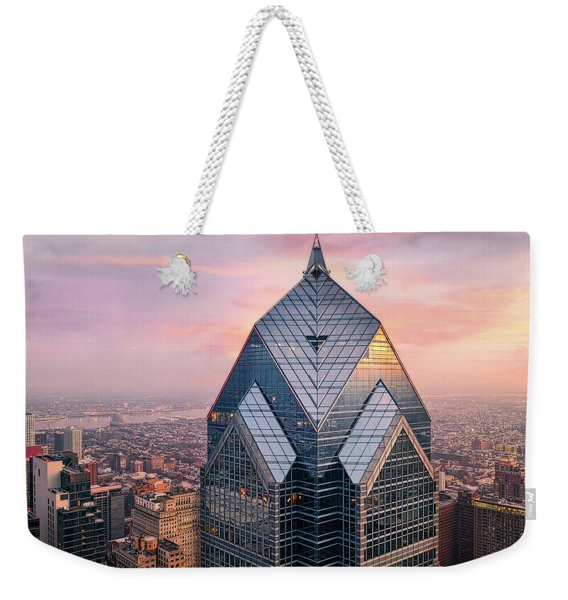 Liberty Place Weekender Tote Bag featuring the photograph Two Liberty Place PA by Susan Candelario