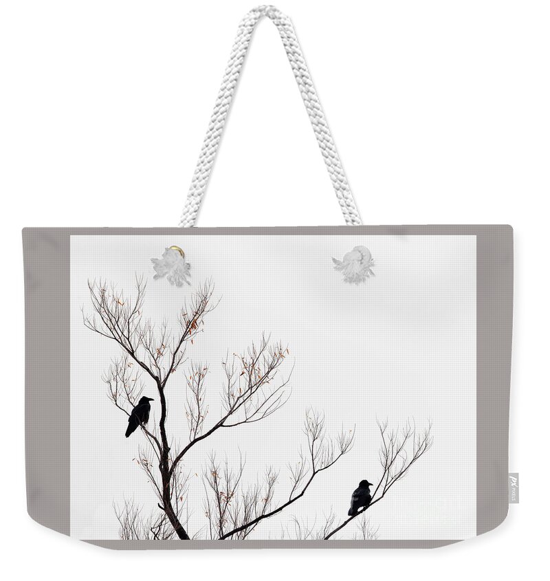Bernardo Wma Weekender Tote Bag featuring the photograph Two Ravens by Maresa Pryor-Luzier