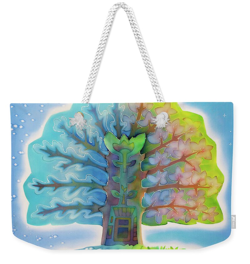 Russian Artists New Wave Weekender Tote Bag featuring the tapestry - textile Two Seasons - Winter and Spring by Tatiana Koltachikhina