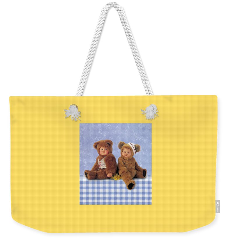  Teddy Bears Weekender Tote Bag featuring the photograph Two Teddies by Anne Geddes