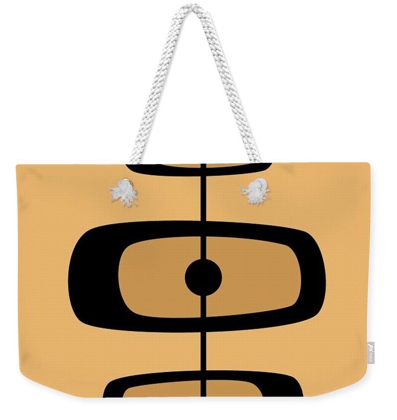 Mid Century Modern Weekender Tote Bag featuring the digital art Two Toned Mid Century Oblongs by Donna Mibus