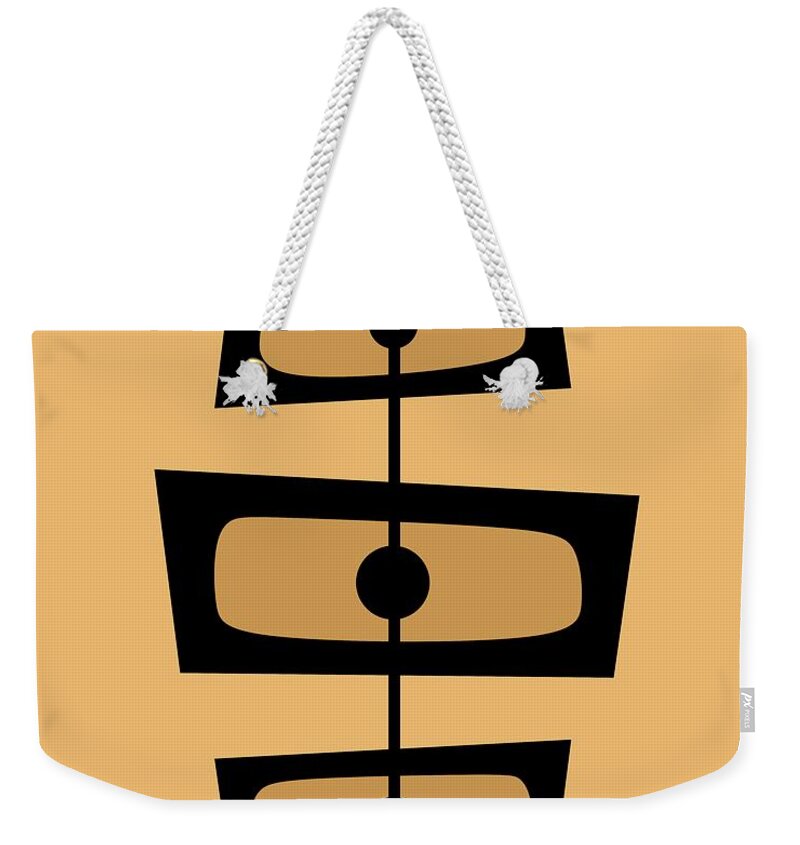 Mid Century Modern Weekender Tote Bag featuring the digital art Two Toned Mid Century Rectangles by Donna Mibus