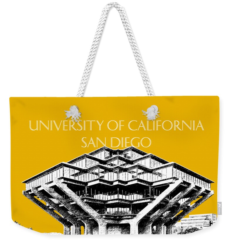 University Of California San Diego Weekender Tote Bag featuring the digital art UC San Diego Gold by DB Artist