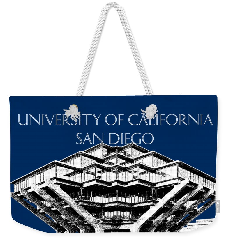 University Of California San Diego Weekender Tote Bag featuring the digital art UC San Diego Navy Blue by DB Artist