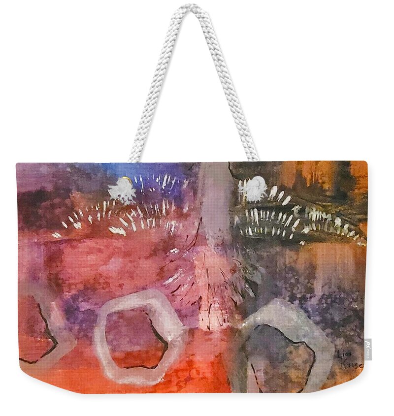 Uncaged Weekender Tote Bag featuring the painting Uncaged by Lisa Kaiser